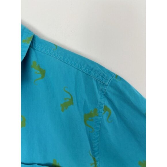 Vintage PLUGG Mens Lizard Gecko Print Casual Button Down/Up Shirt Size Large - Picture 5 of 7